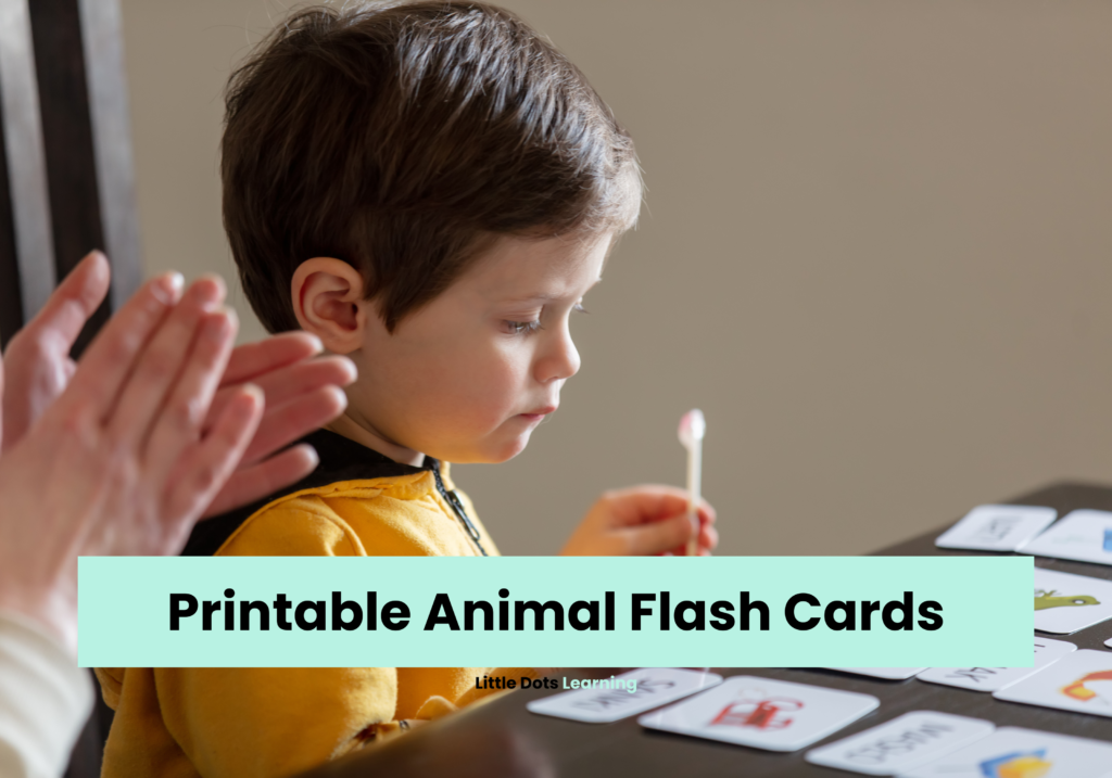 Printable Animal Flash Cards - Little Dots Learning