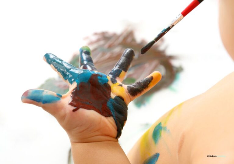 painting hands little dots learning